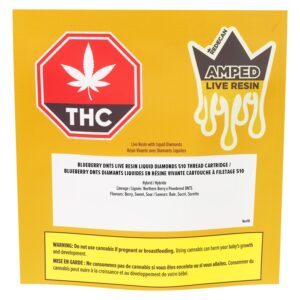 Alternative view of AMPED LIVE RESIN BLEND BLUEBERRY DNTS CARTRIDGE